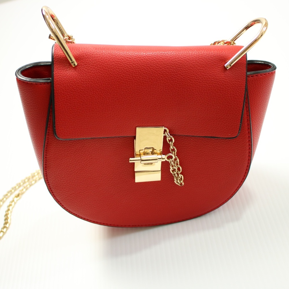 Red Gold Hardware Designer Style Shoulder Crossbody Bag - Picture 3 of 7